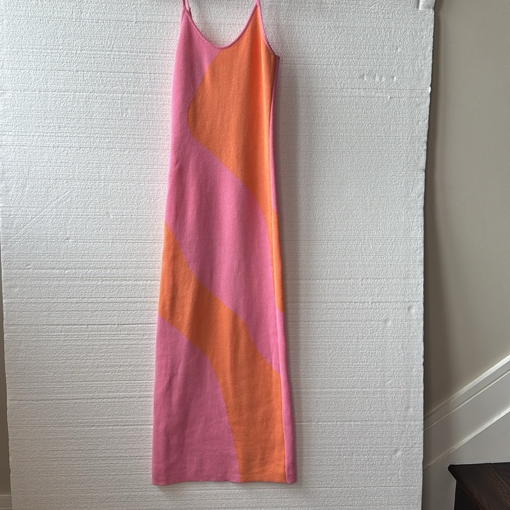 Peppermayo Pink and Orange Maxi Slip Dress